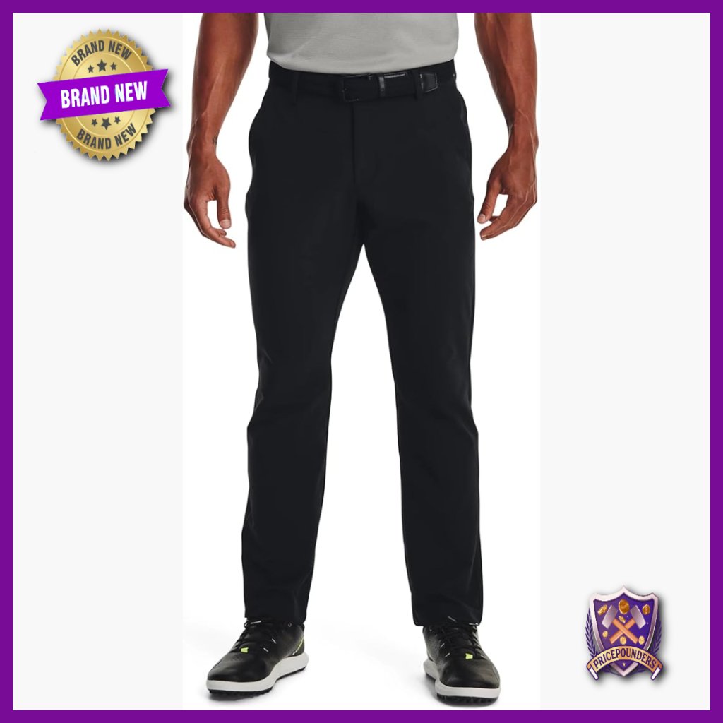 Golf Pants 32 Inseam, Stretch Polyester, Moisture-Wicking, Regular Fit